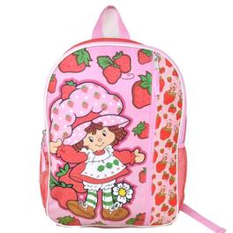 American Greetings - Strawberry Short 16" Nylon School Backpack 16" Bookbag for Girls, with a Large front Pocket - Pink