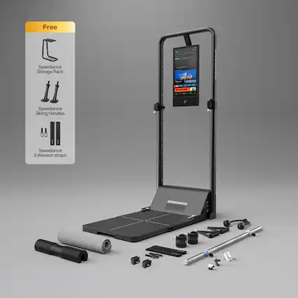 Free
Speediance Storage Rack
Speediance Skiing Handles
Speediance Extension Straps
SPEEDIANCE