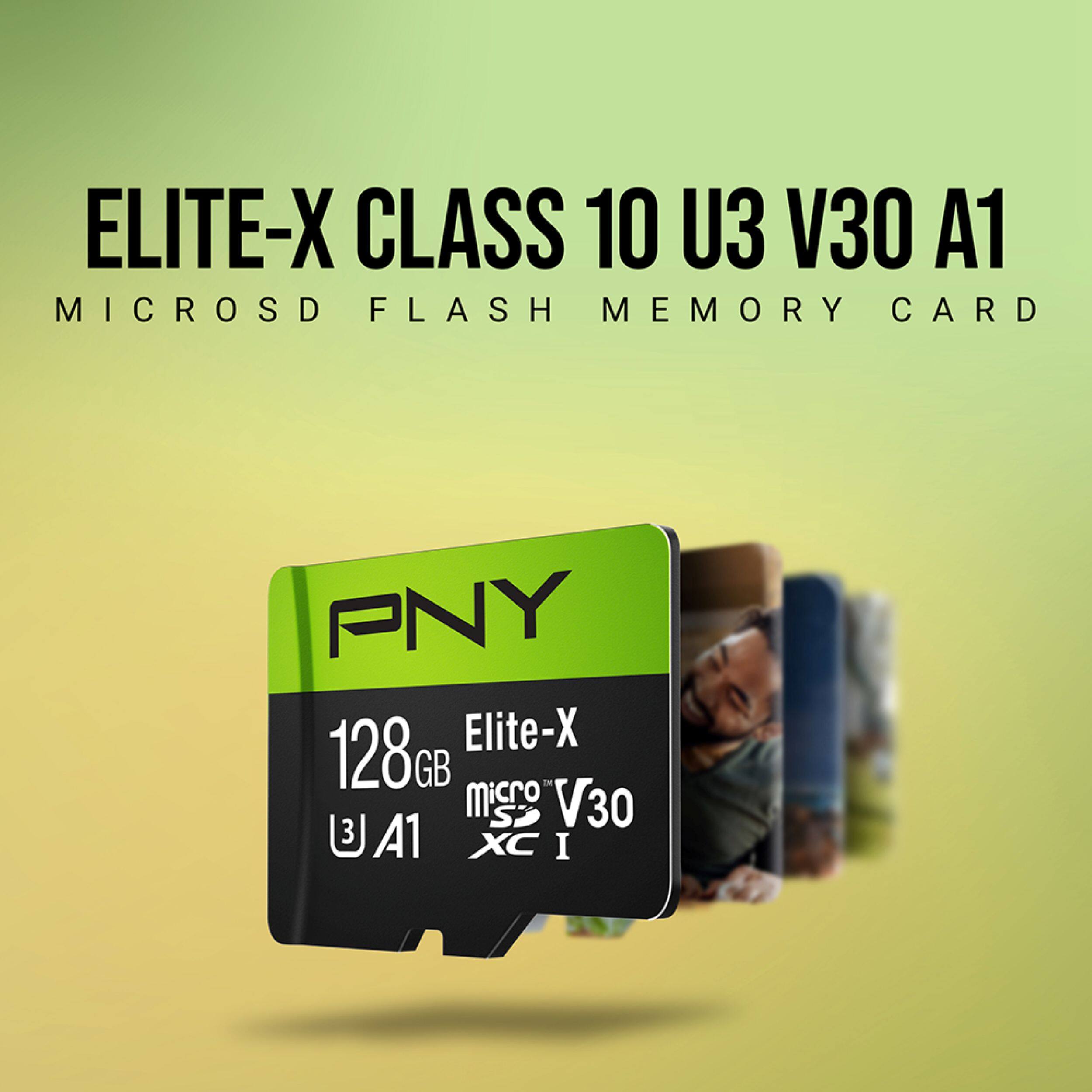 ELITE-X CLASS 10 U3 V30 A1 MICROSD FLASH MEMORY CARD PNY 128GB Elite-X GB T micro S V30 A1 XC I