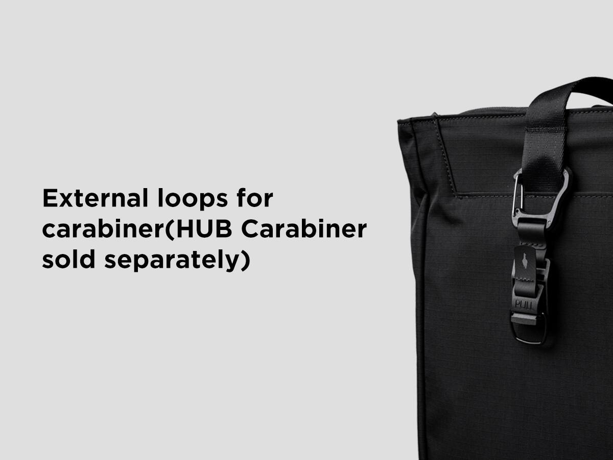 External loops for carabiner (HUB Carabiner sold separately)