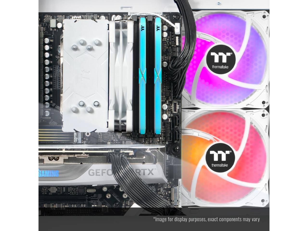 JJ. r  
thermaltake GAMING  
GEFORCE RTX  
thermaltake  
*Image for display purposes, exact components may vary