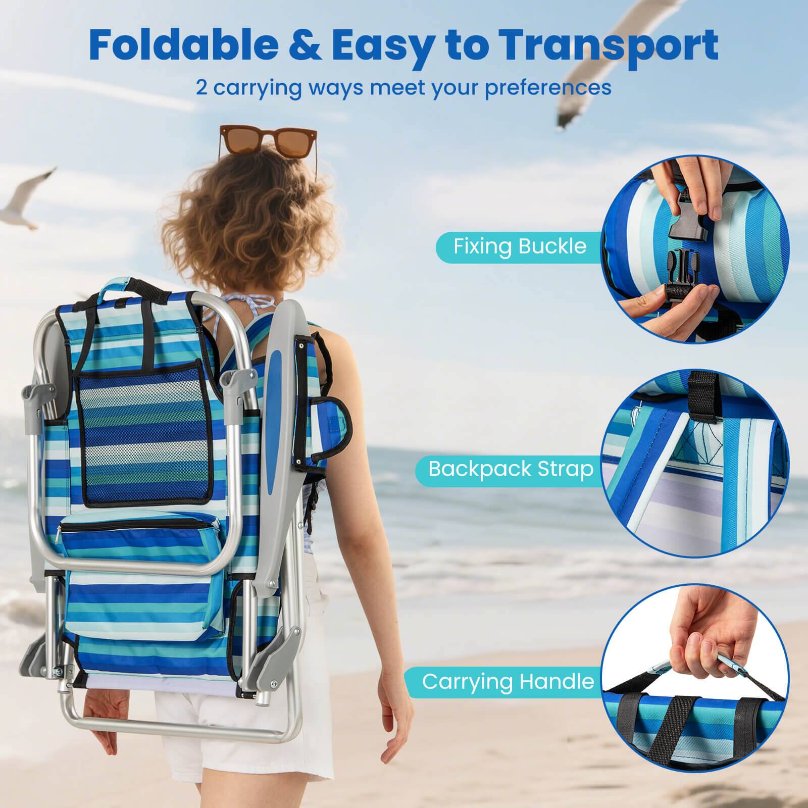 Foldable & Easy to Transport  
2 carrying ways meet your preferences  

Fixing Buckle  
Backpack Strap  
Carrying Handle
