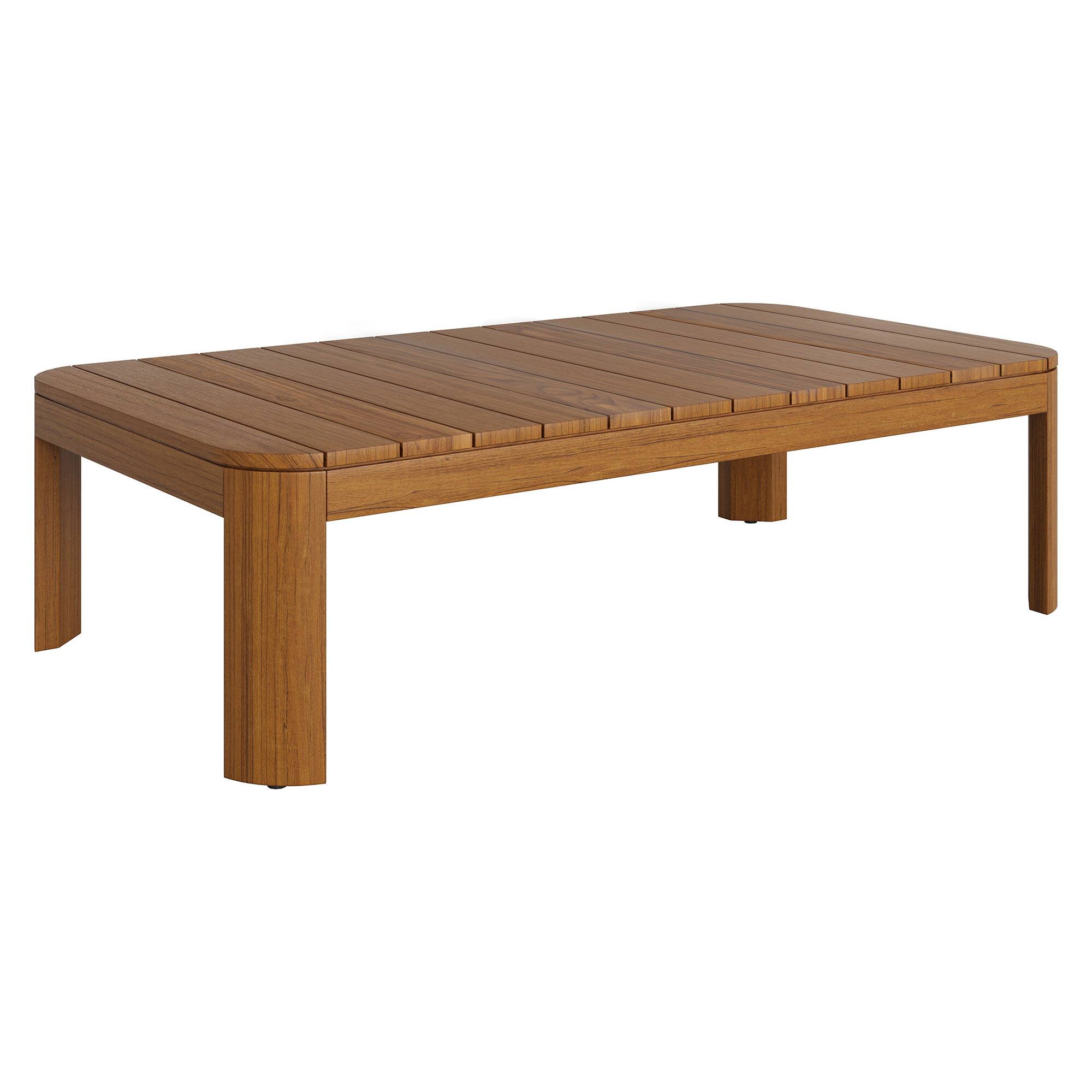 Angle. Modway - Kona 47 Inch Outdoor Teak Wood Coffee Table by Modway - Natural.