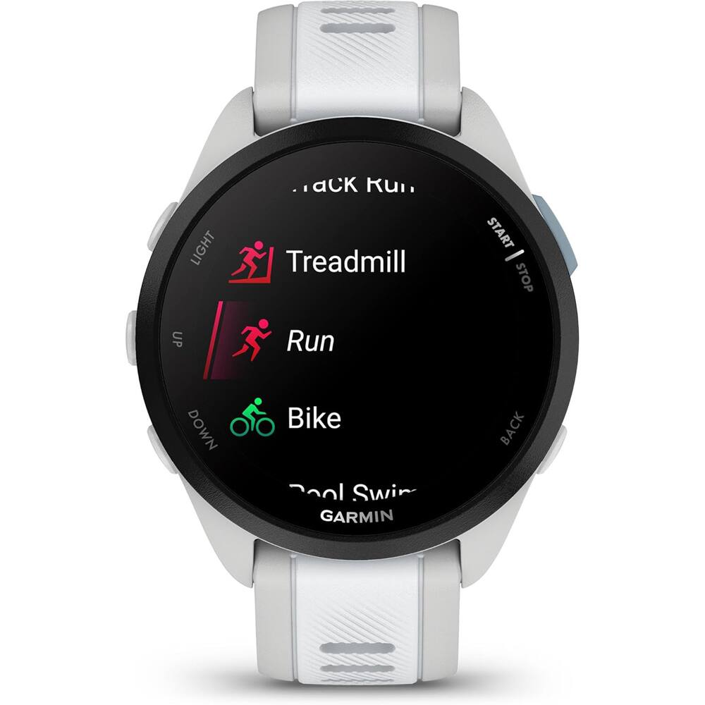 LIGHT ack Ku Treadmill START STOP UP Run DOWN Bike col Swi GARMIN BACK