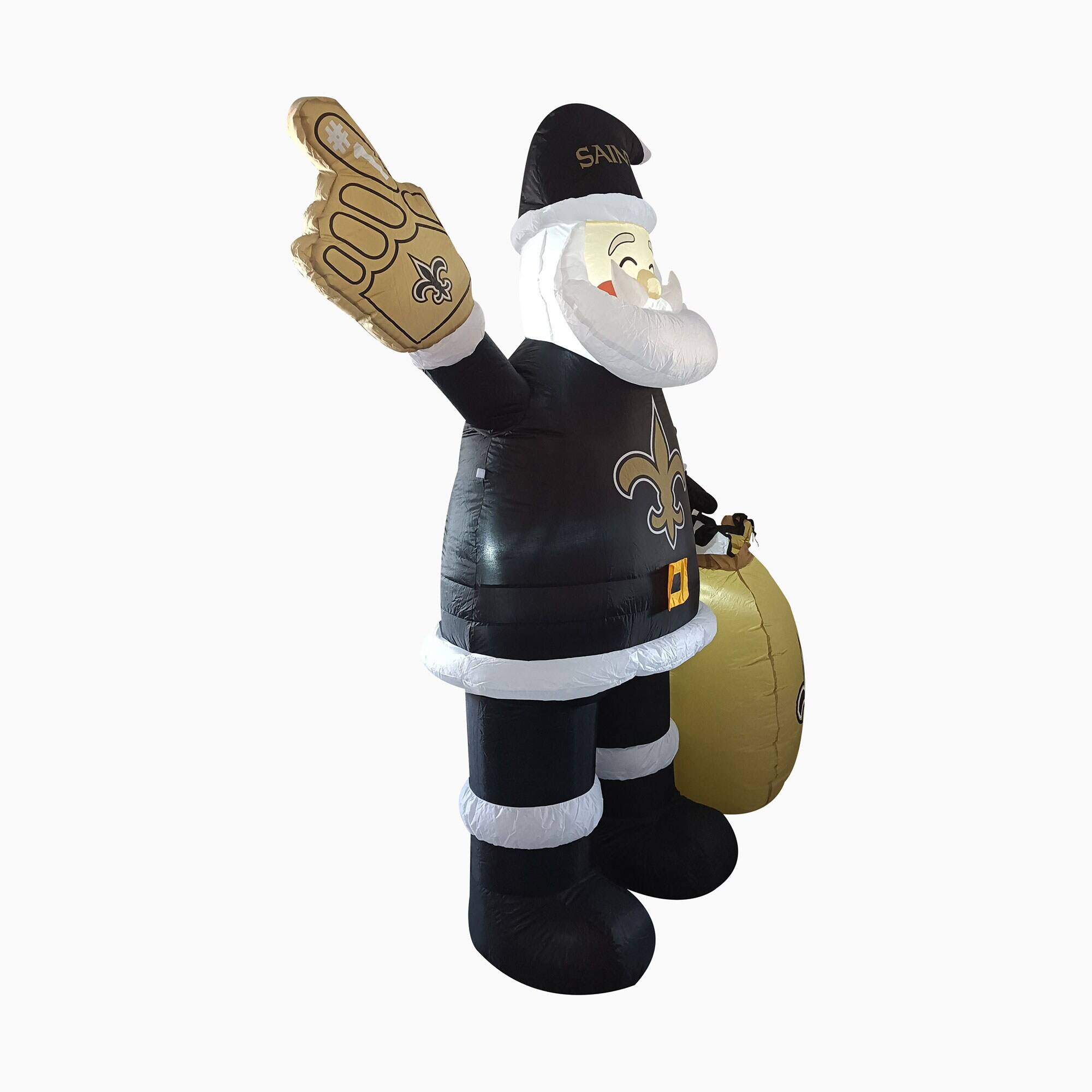 Alt View 1. Logo Brands - New Orleans Saints 7' Inflatable Santa - Multicolor.
