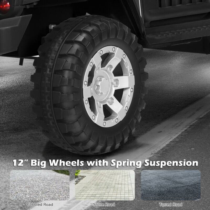 12" Big Wheels with Spring Suspension

Cobbled Road
Stone Road
Tarred Road