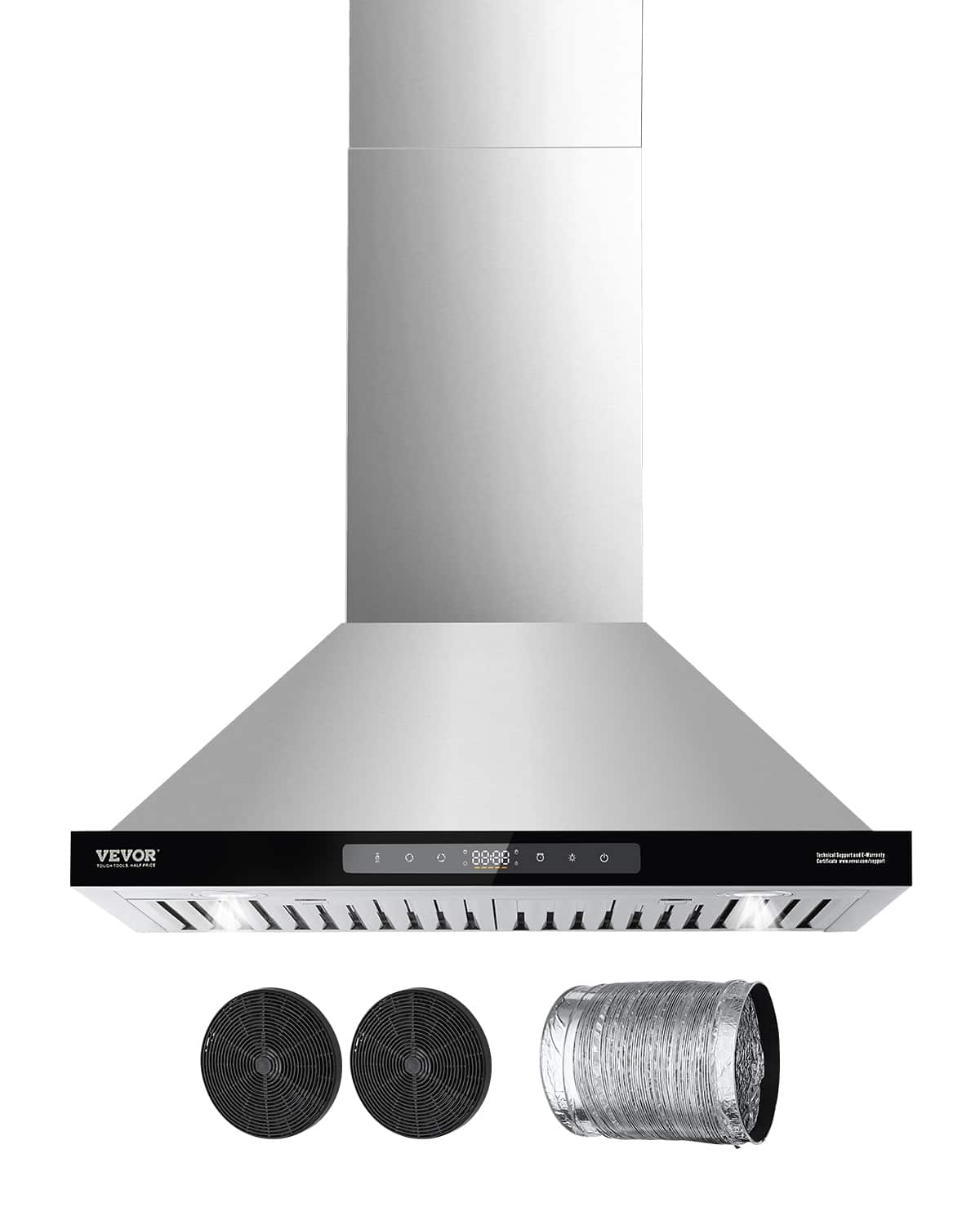 VEVOR - 20 inches - Convertible - Wall Range Hood - Silver