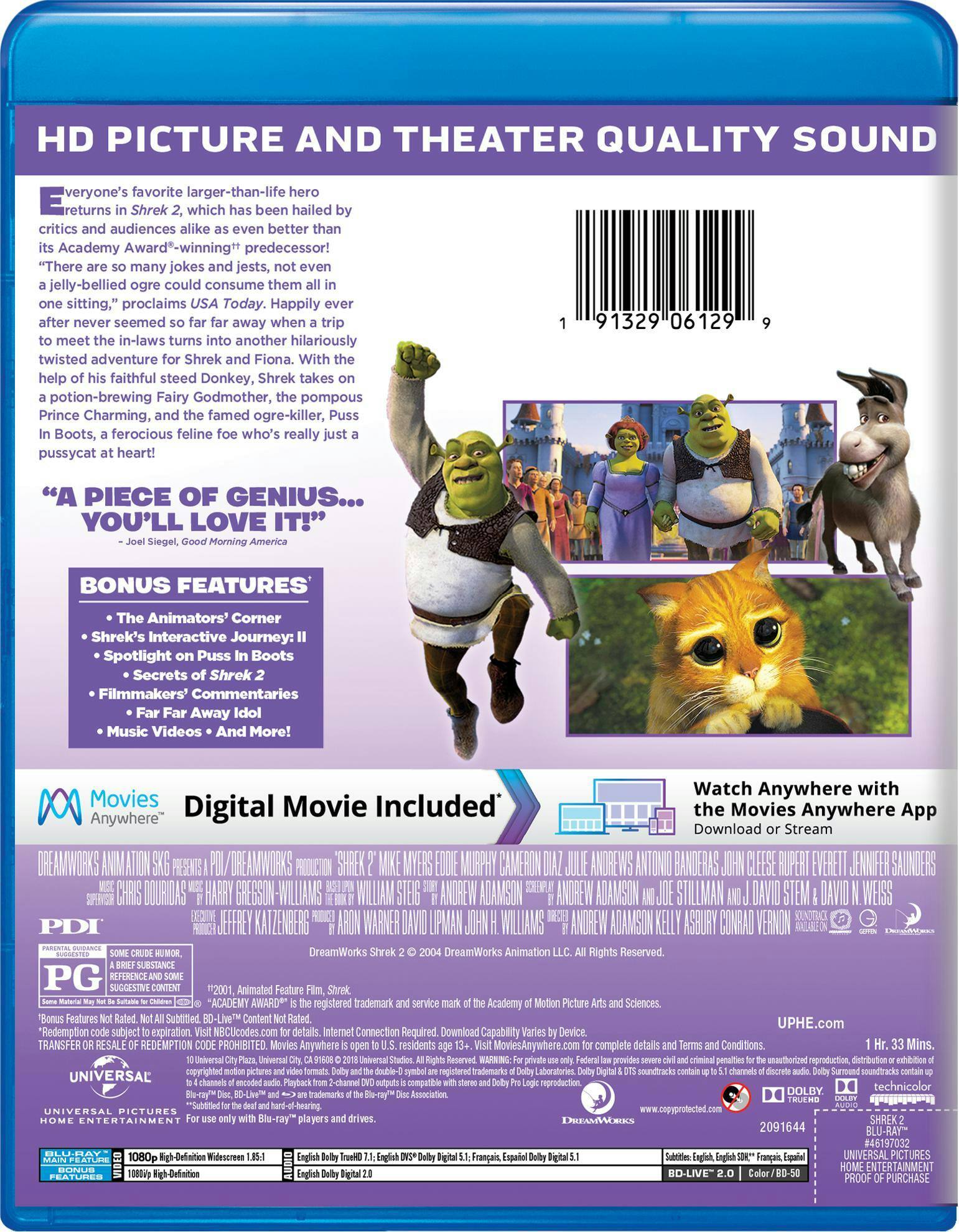 Back. Shrek 2 [Blu-ray].
