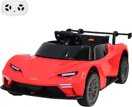 Homhougo - Ride on Sports Car, 12V 7AH Battery Powered Electric Ride on Car with Remote Control, Horn, USB, Music, LED Headlights - Red