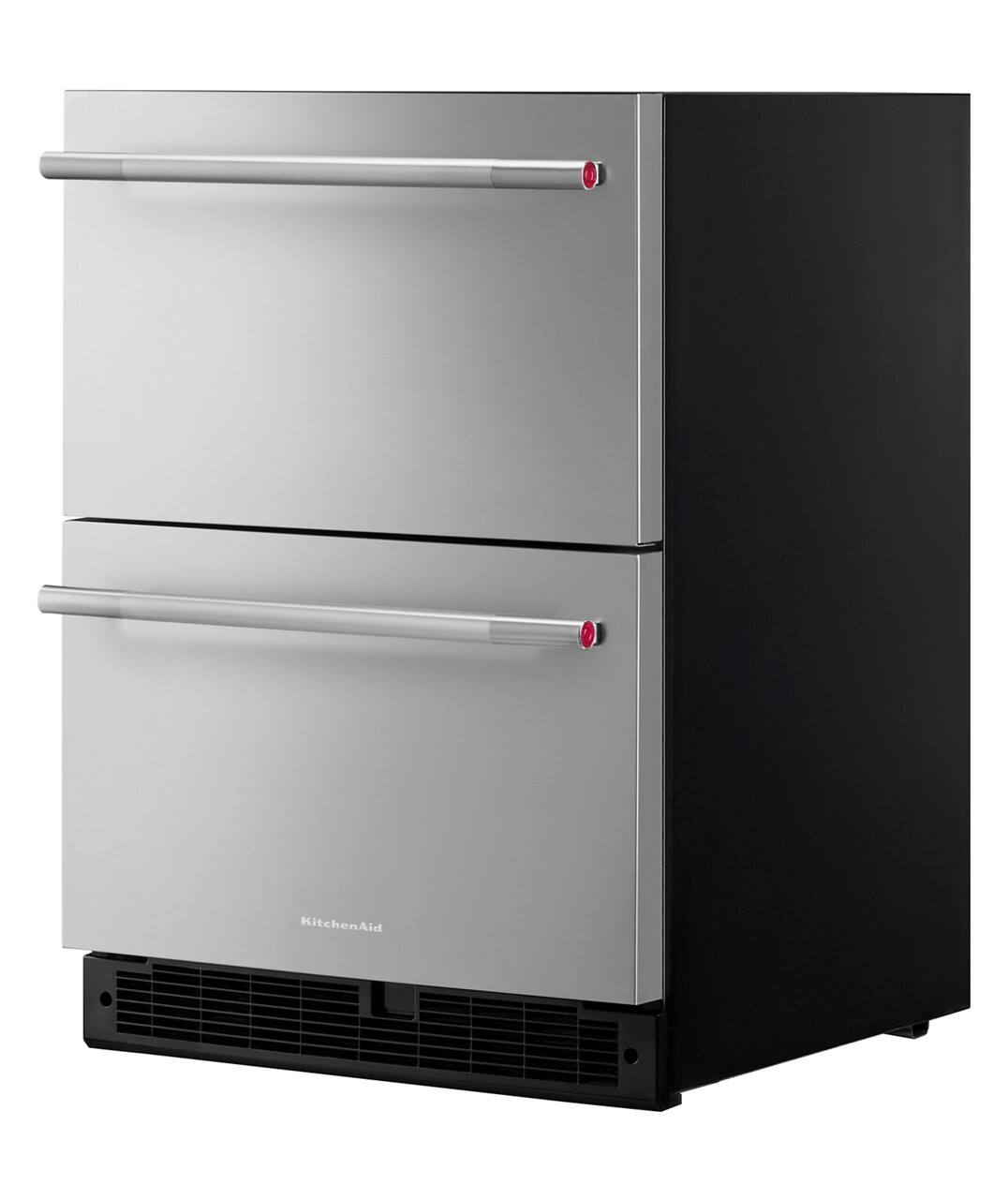 Alt View 4. KitchenAid - 4.4 Cu. Ft. Undercounter Double-Drawer Refrigerator - Black Cabinet/Stainless Doors.