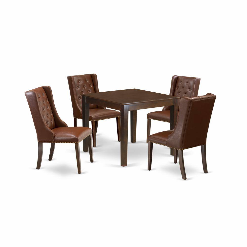 Left. East West Furniture - East West Furniture OXFO5-MAH-46 5-Piece Kitchen Room Table Set Includes 1 Dining Table with Square Table top and 4 - Mahogany.