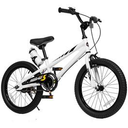 RoyalBaby - Freestyle Outdoor Kid's Sporty Bicycle with Kickstand, 18 Inch - White