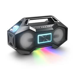 Dazzed Corner - Portable Bluetooth Boombox Speaker with Party Lights - Black