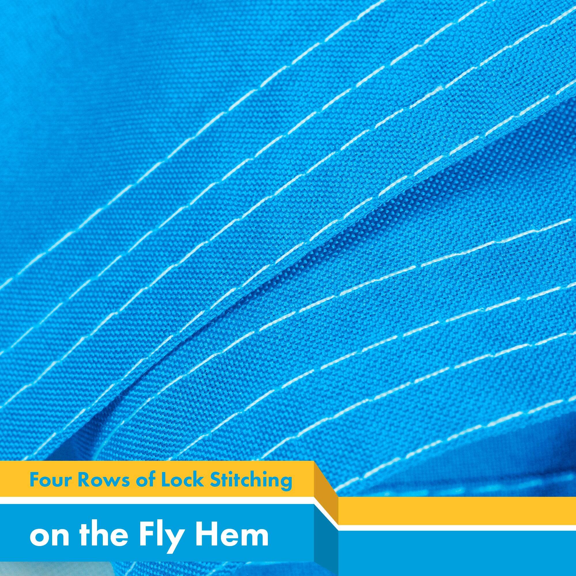 Four Rows of Lock Stitching on the Fly Hem