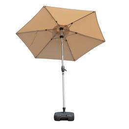 Boyel Living - Outdoor Patio Umbrella Aluminum Pole 8 Ribs UV Protection Waterproof with Tilt and Crank - Beige