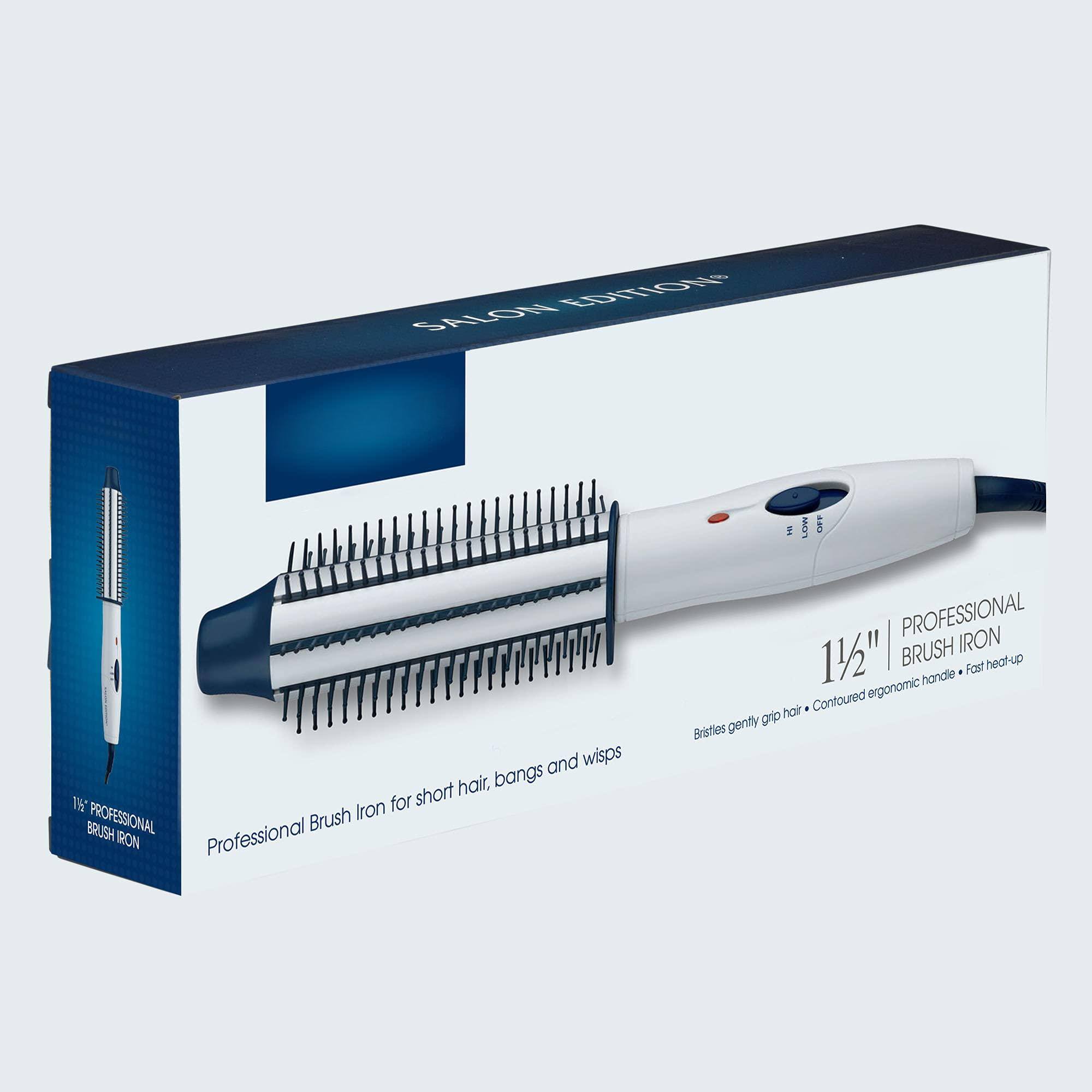 **Professional Brush Iron for short hair, bangs and wisps**

**11½" PROFESSIONAL BRUSH IRON**

- Bristles gently grip hair
- Contoured ergonomic handle
- Fast heat-up

**Professional Brush Iron for short hair, bangs and wisps**