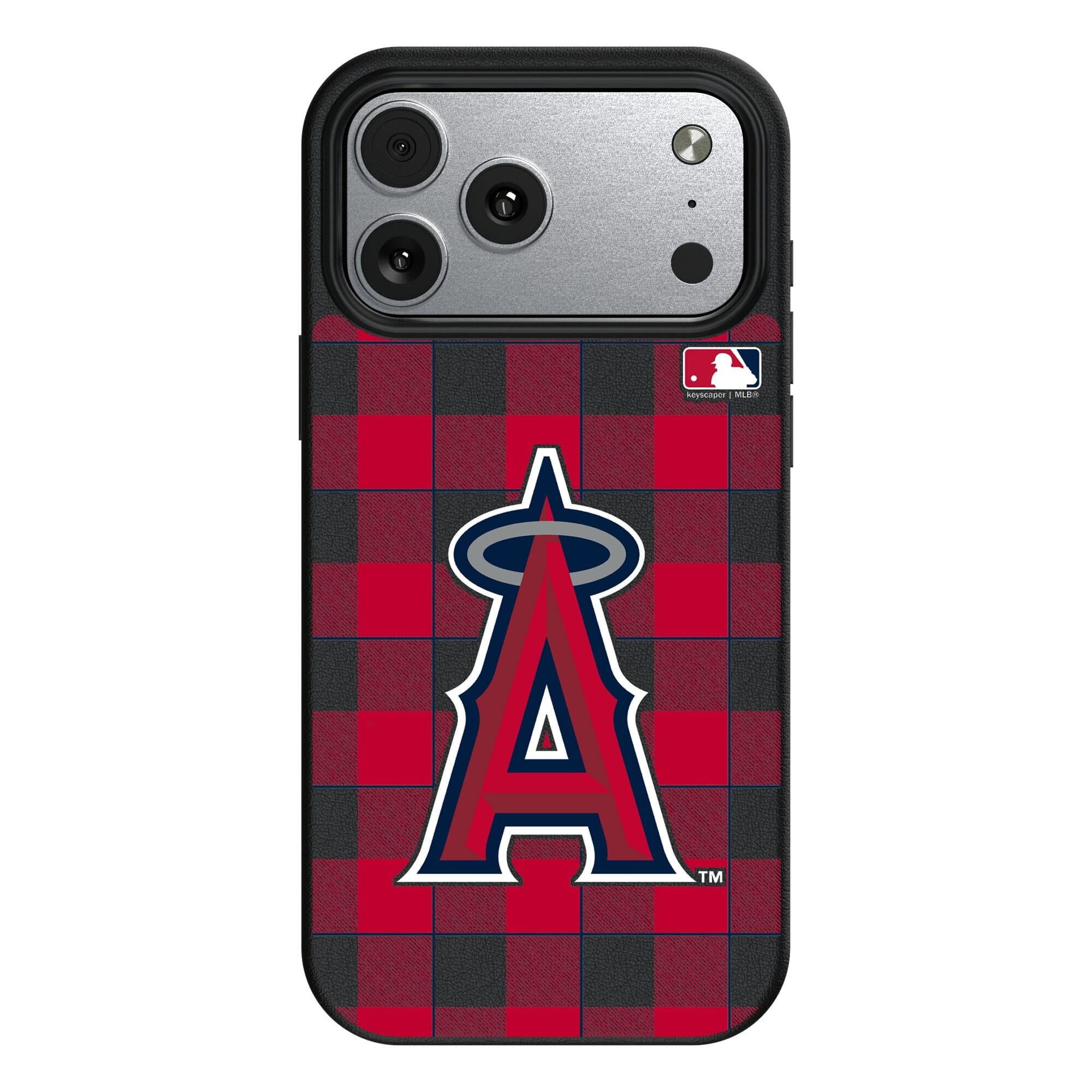Keyscaper - MLB - Los Angeles Angels Plaid Magnetic Bump iPhone Case - 17 - Black price history on PriceWatchPro