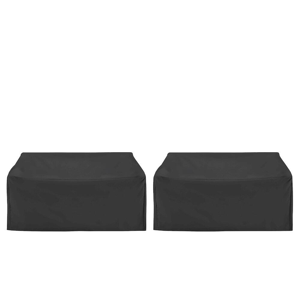 Left. Crosley Furniture - 2Pc Outdoor Loveseat Furniture Cover Set - 2 Loveseats - Black.