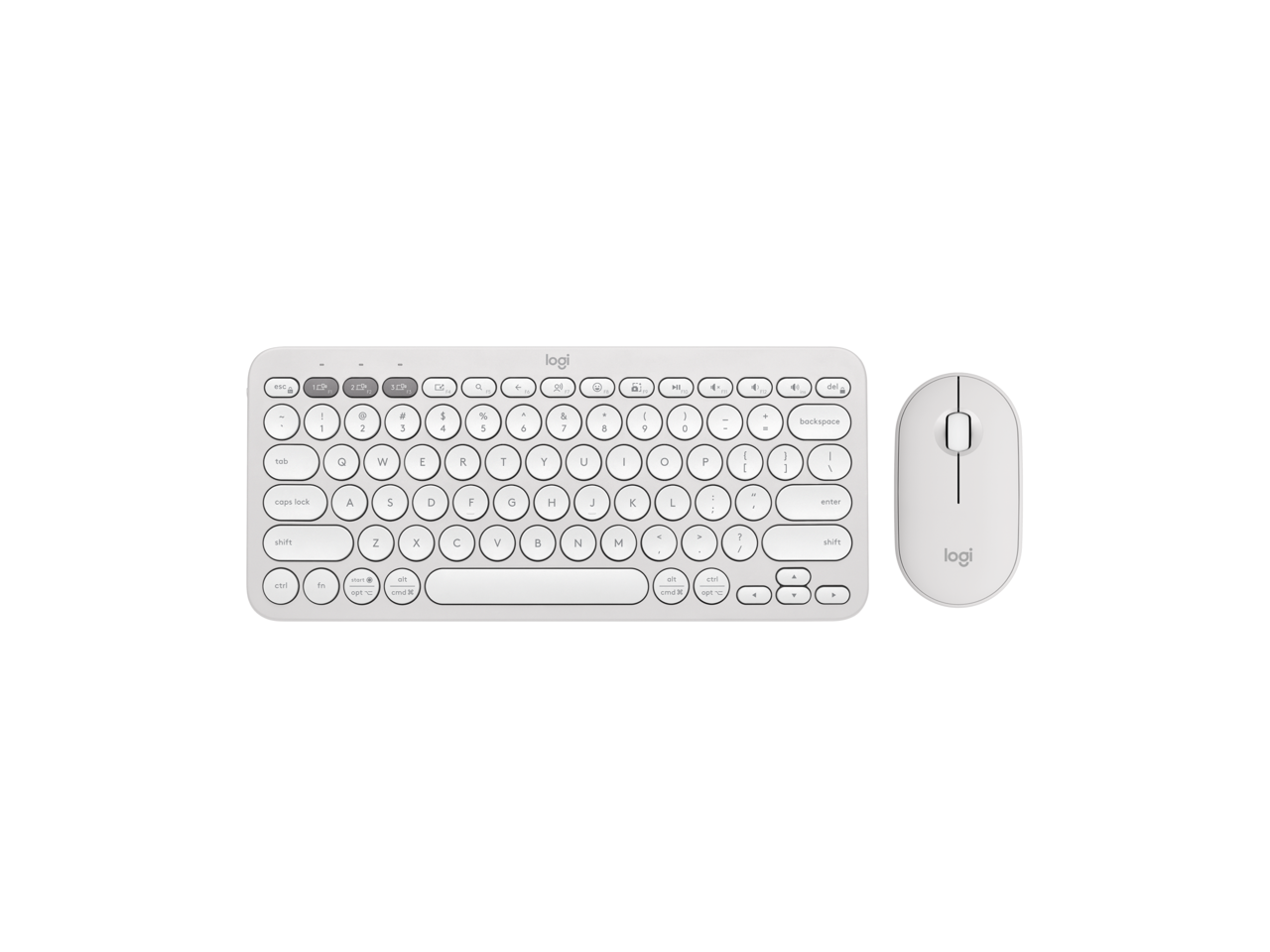 Logitech - Pebble 2 Combo - Quiet Keyboard & Mouse, Customisable, Logi Bolt, Bluetooth, Multi-OS - Tonal White