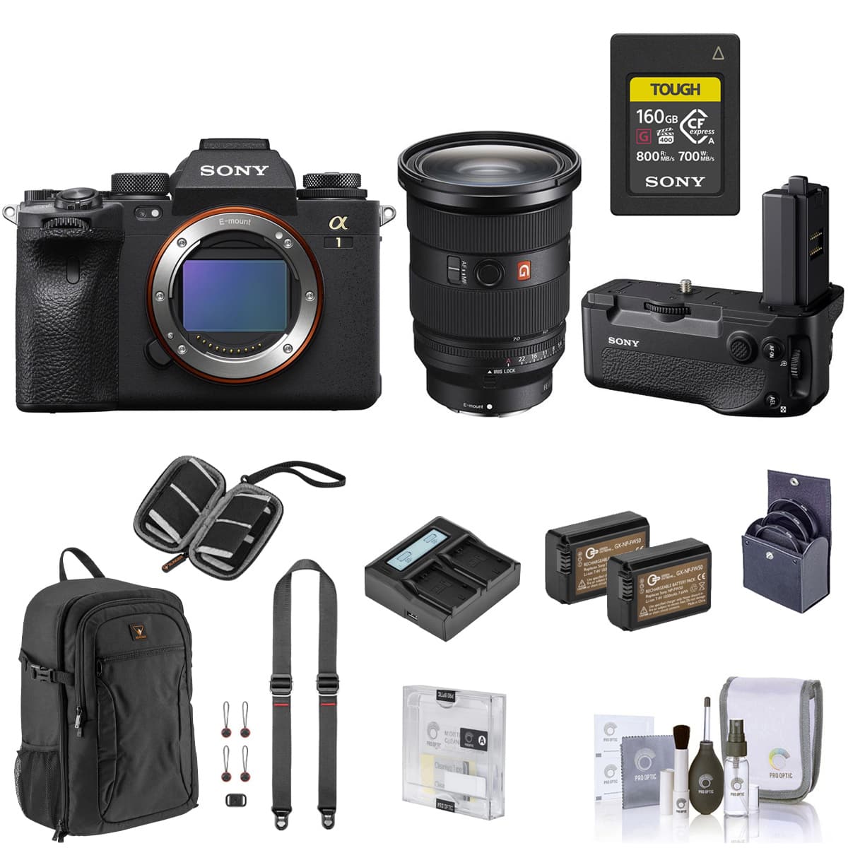 Bundle Sony Alpha a1 Camera w/24 70mm f/2.8 Lens, w/VG C4EM Grip