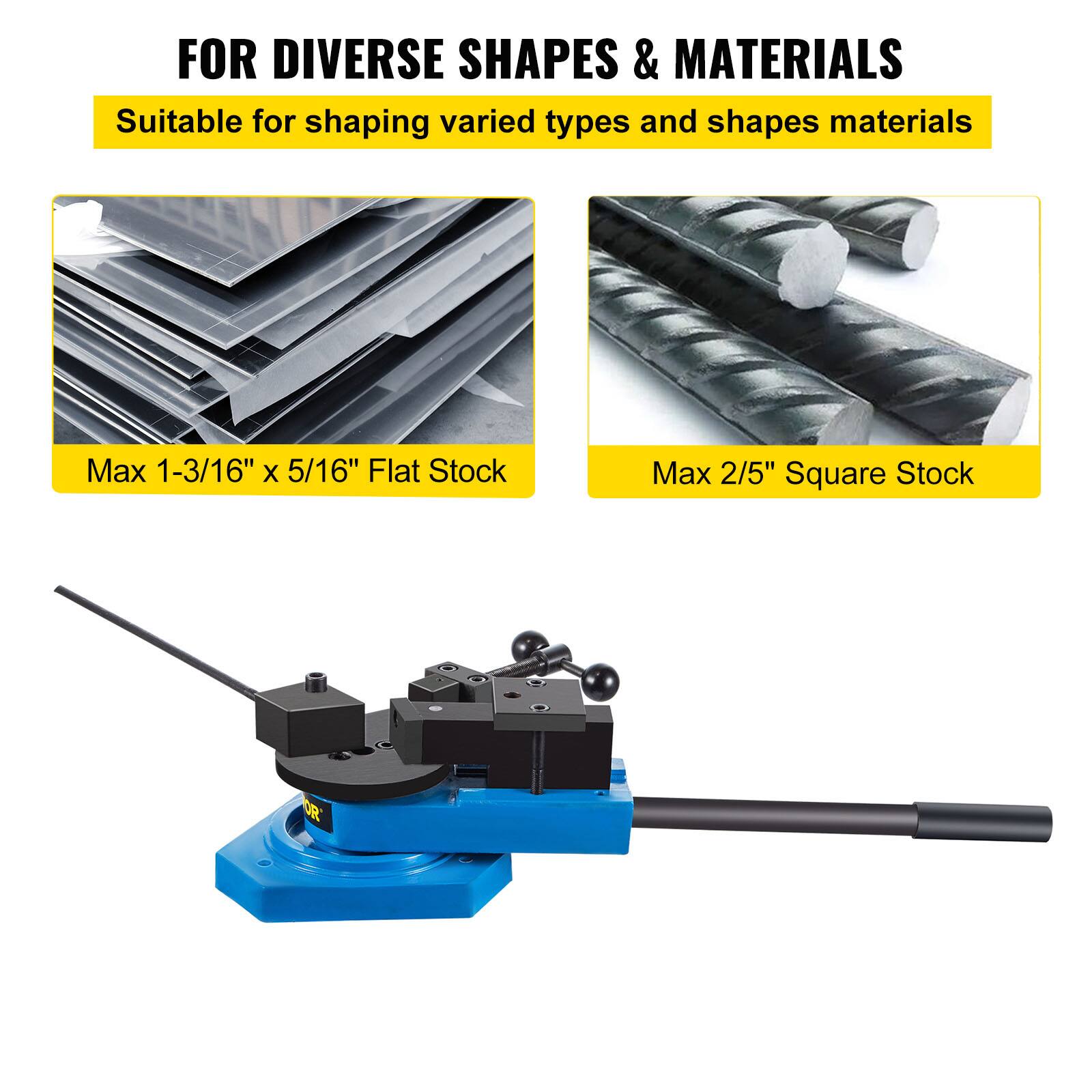 FOR DIVERSE SHAPES & MATERIALS  
Suitable for shaping varied types and shapes materials  

Max 1-3/16" x 5/16" Flat Stock  

Max 2/5" Square Stock