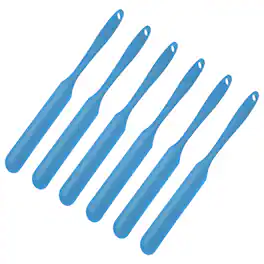 Unique Bargains - 6pcs Silicone Jar Spatula, 9.5" Long Thin Heat Resistant Smooth Scraper for Peanut Butter & Bottles - Blue