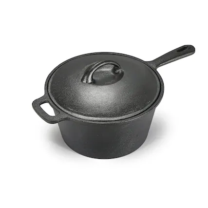 Front. Commercial Chef - COMMERCIAL CHEF 2.0 Qt Saucepan with Lid - Black.