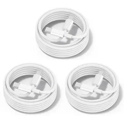 Front. Entronix - Entronix 3-Pack USB-C to USB-C Charger Cable - 6FT Fast Charging and Data Transfer - Black.