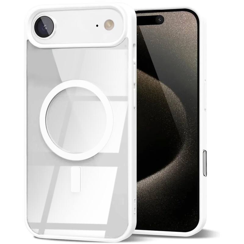 Entronix - Magnetic Clear Case for iPhone 17 Air - Soft Matte Protection - White