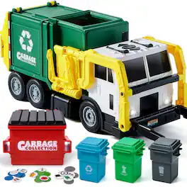 Joyfy - 16" Garbage Truck Toy for Kids, Toddler Trash Truck Toys for 3 4 5 6 Year Old Boys & Girls, Birthday Gift for Boys Girls