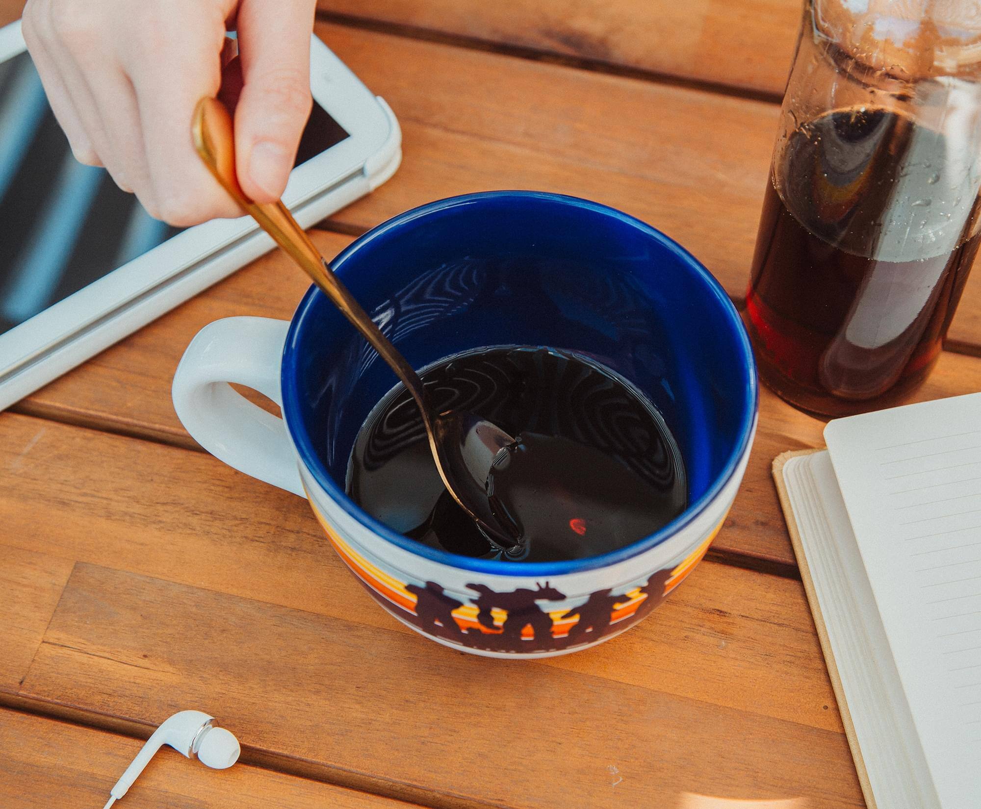 Alt View 5. Marvel - Marvel Studios Guardians of the Galaxy Silhouette 24-Ounce Ceramic Soup Mug - Blue.