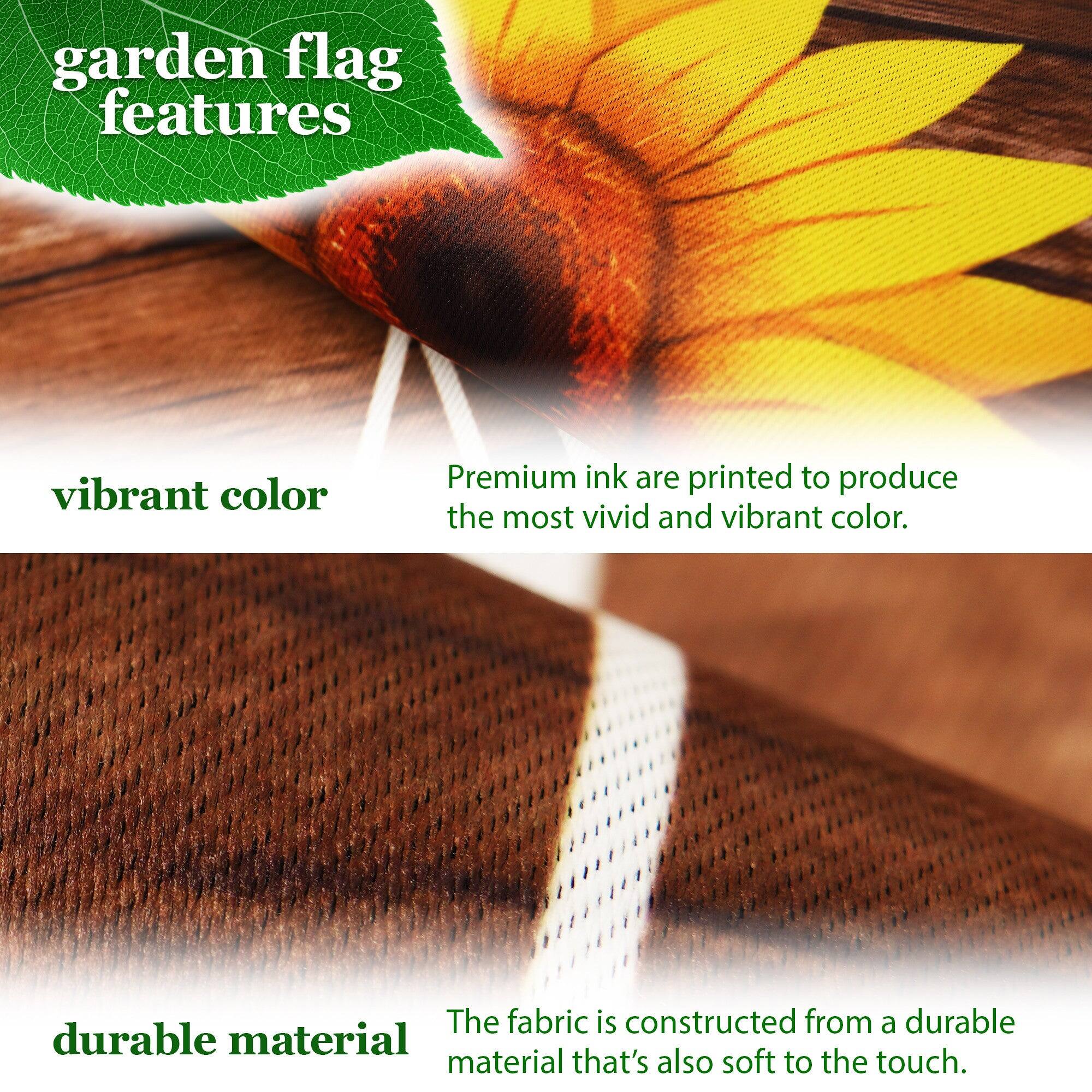 G128 Garden Flag Stand and 12x18 Double Sided Blockout Flag, Sunflower ...