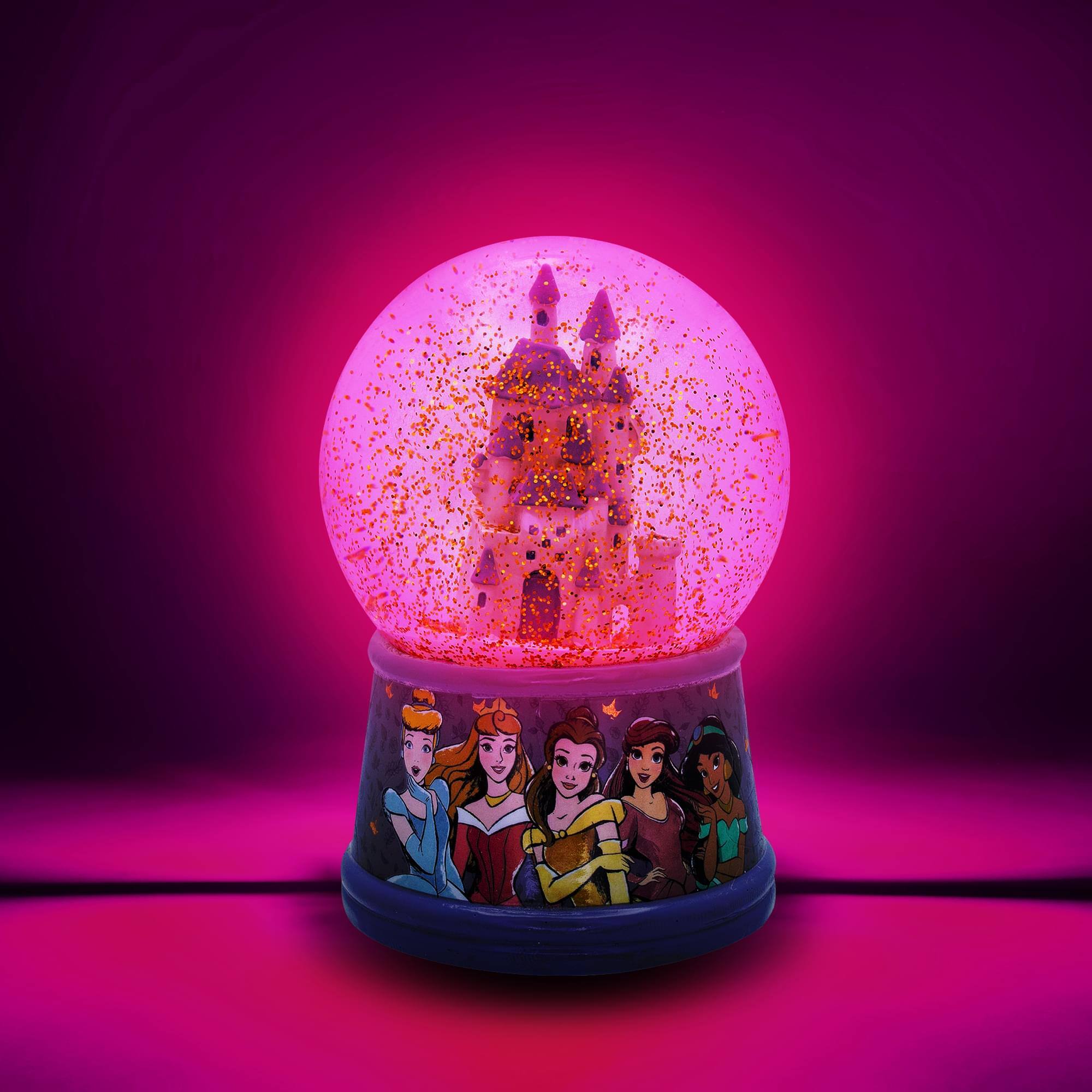 Alt View 1. Disney - Disney Princess Castle Light-Up Snow Globe | 6 Inches Tall - Purple.