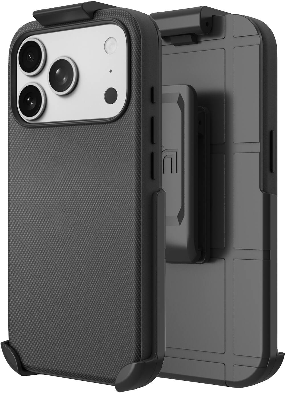 Alt View 9. Nakedcellphone - Woven Combo for iPhone 17 Pro Max Case - Compatible with MagSafe - with Rotating Belt Clip Holster Holder - Black.