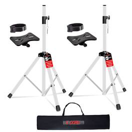 5 CORE - Speaker Stand Adjustable 31 to 54" PA DJ Tripod Stands Heavy Duty w 35mm Insert 132 Lbs - White