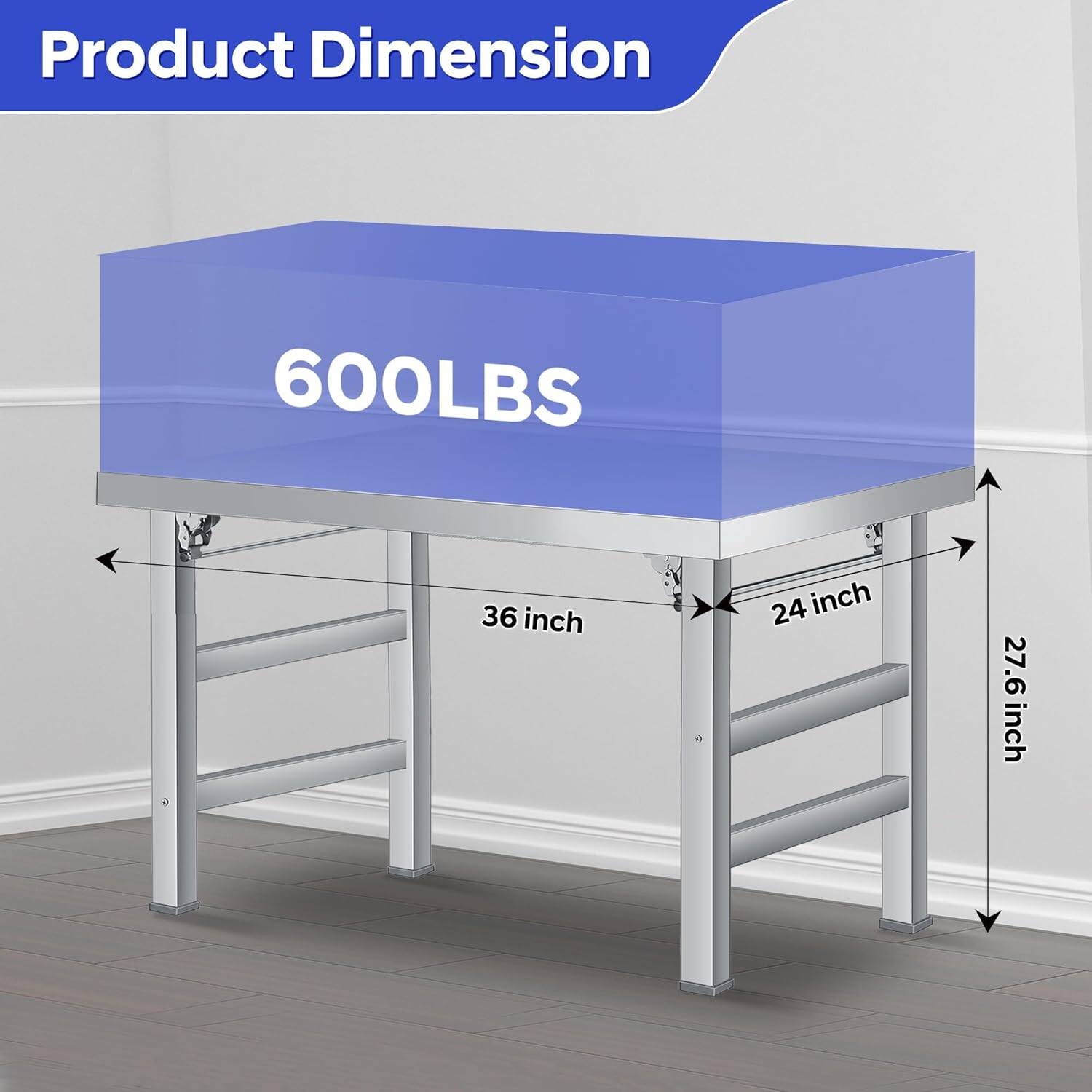 Product Dimension  
600LBS  
36 inch  
24 inch  
27.6 inch