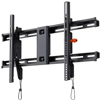 Front. Dazzed Corner - Low Profile TV Wall Mount up to 90", Tilt, Level Adjust - Black.