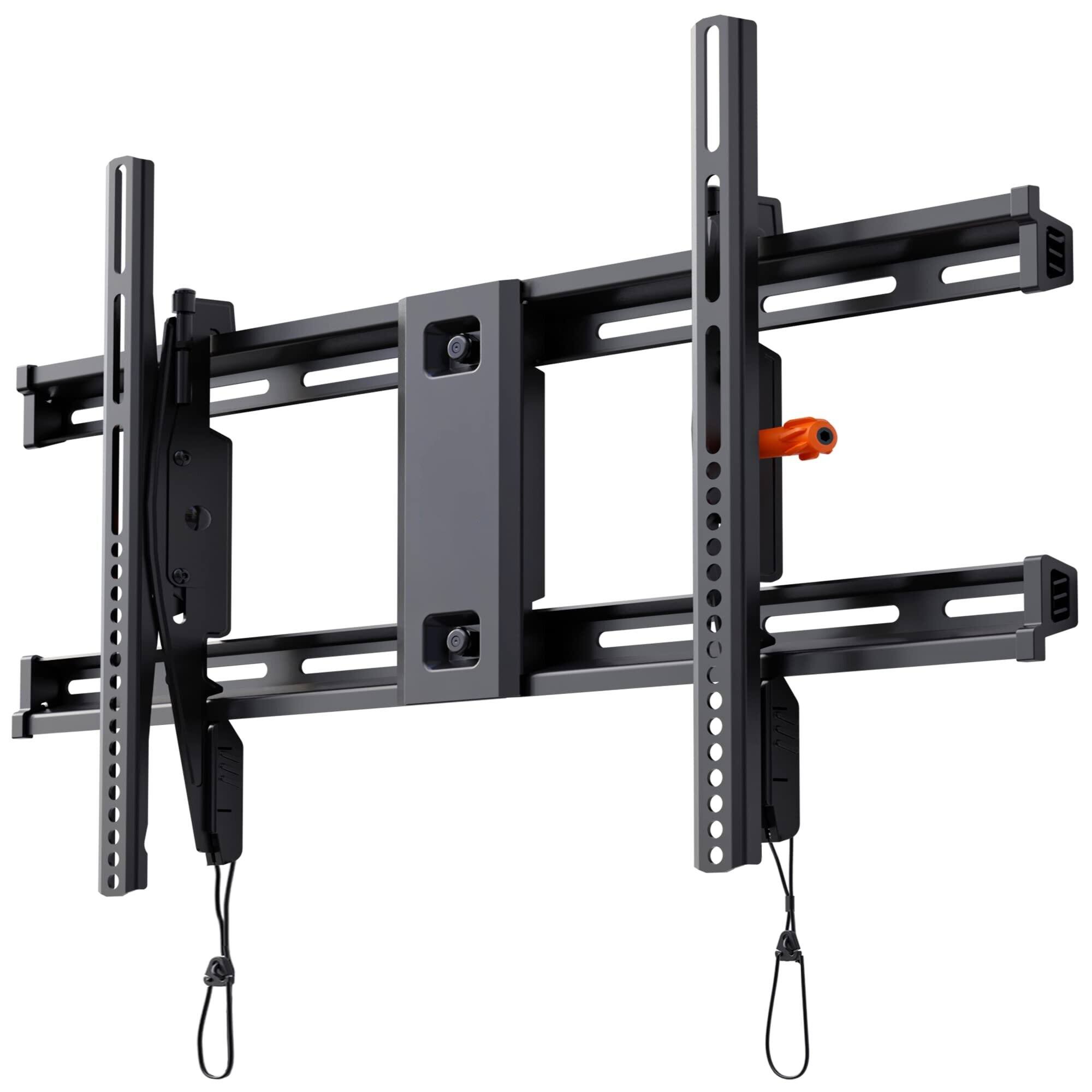 Front. Dazzed Corner - Low Profile TV Wall Mount up to 90", Tilt, Level Adjust - Black.
