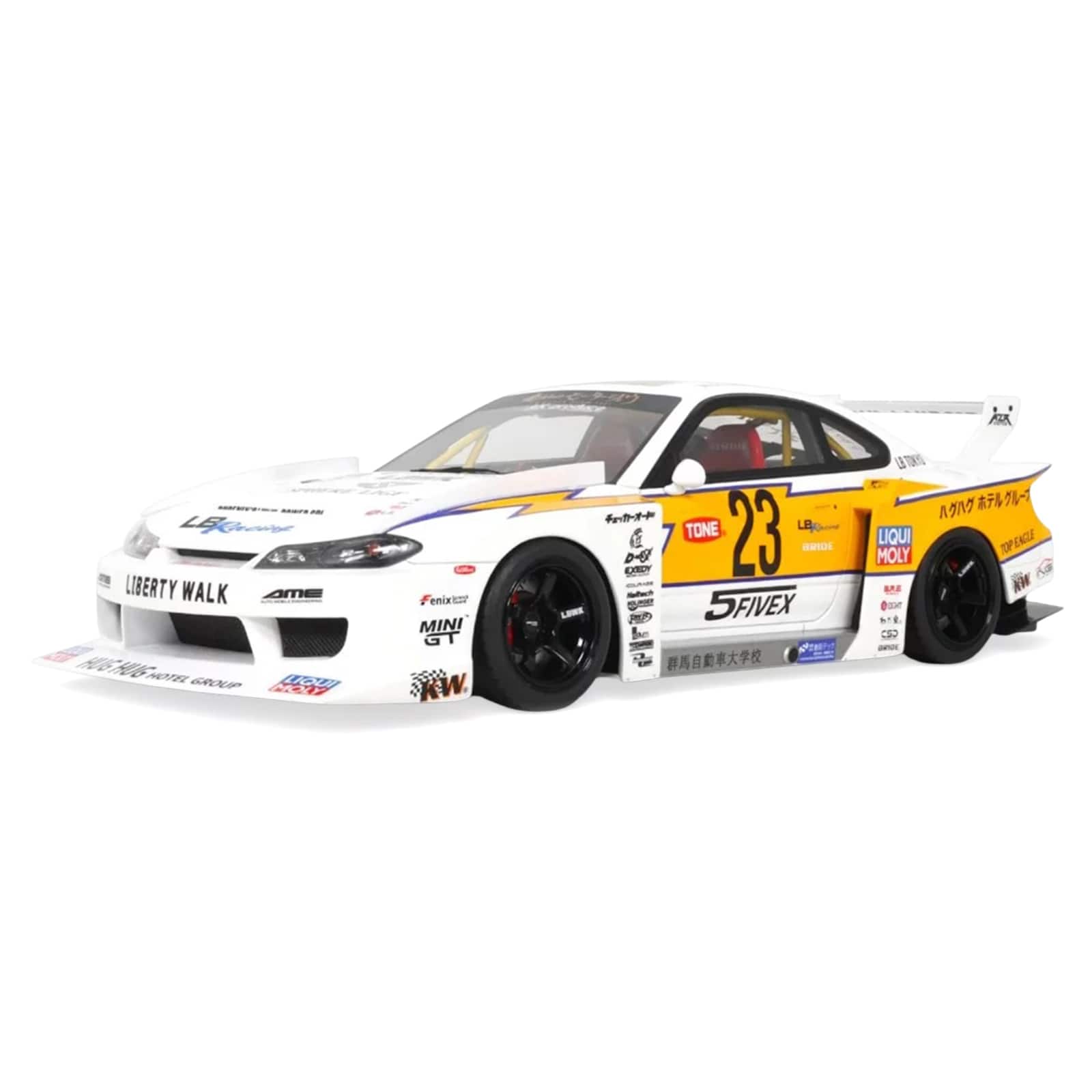 2021 Nissan Silvia (S15) LB-Super Silhouette RHD (Right Hand Drive) #23 White w/ Yellow Stripes 1/18 Model by GT Spirit price history on PriceWatchPro