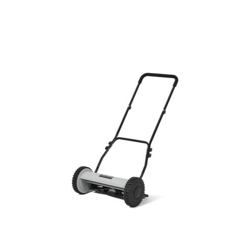 Front. Dapper Supply - 16-Inch Push Reel Lawn Mower, 5-Blade Manual Mower, Adjustable 0.5-1.75-Inch Cutting Height - Black.