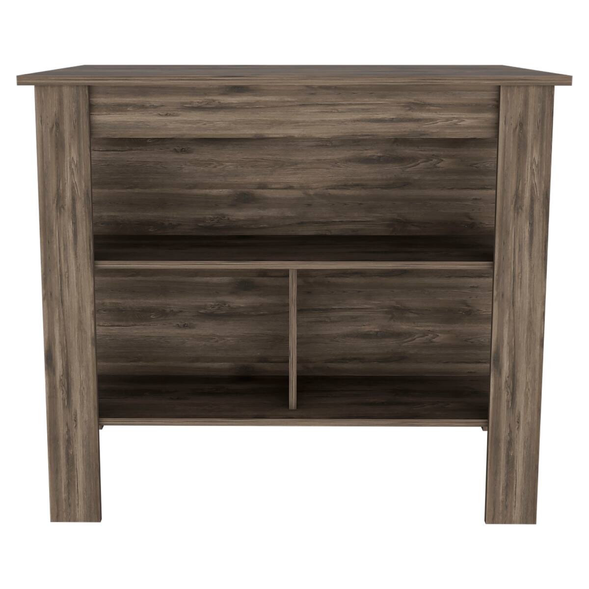 Loheer Cala Modern Rectangular Kitchen Island Dark Brown - Best Buy