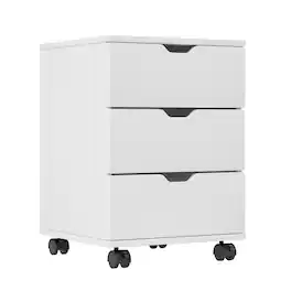 Dexmalle - Dexmalle-3-Drawer Vertical Filing Cabinet with Wheels-White