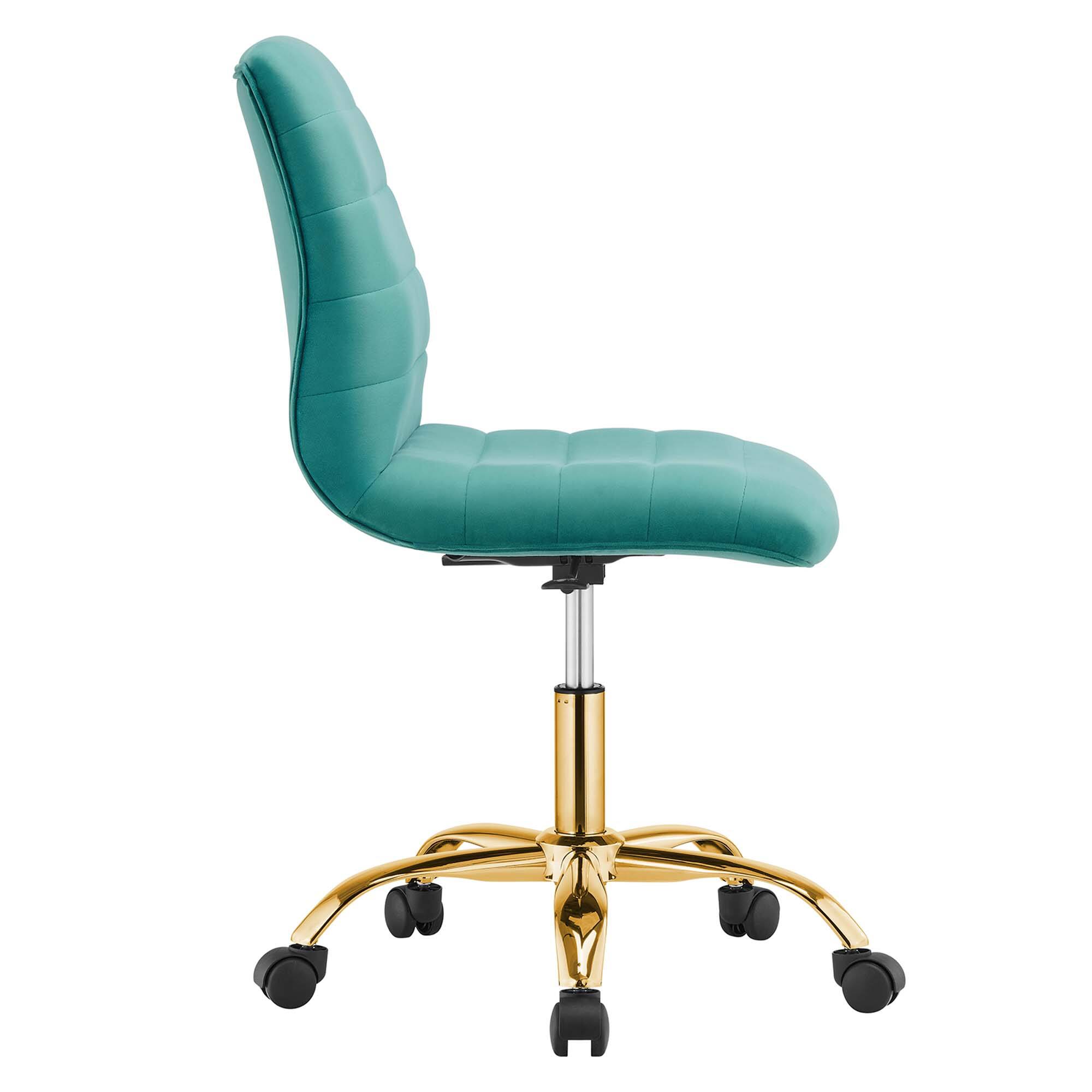 Left. Modway - Ripple Armless Performance Velvet Office Chair by Modway - Blue.