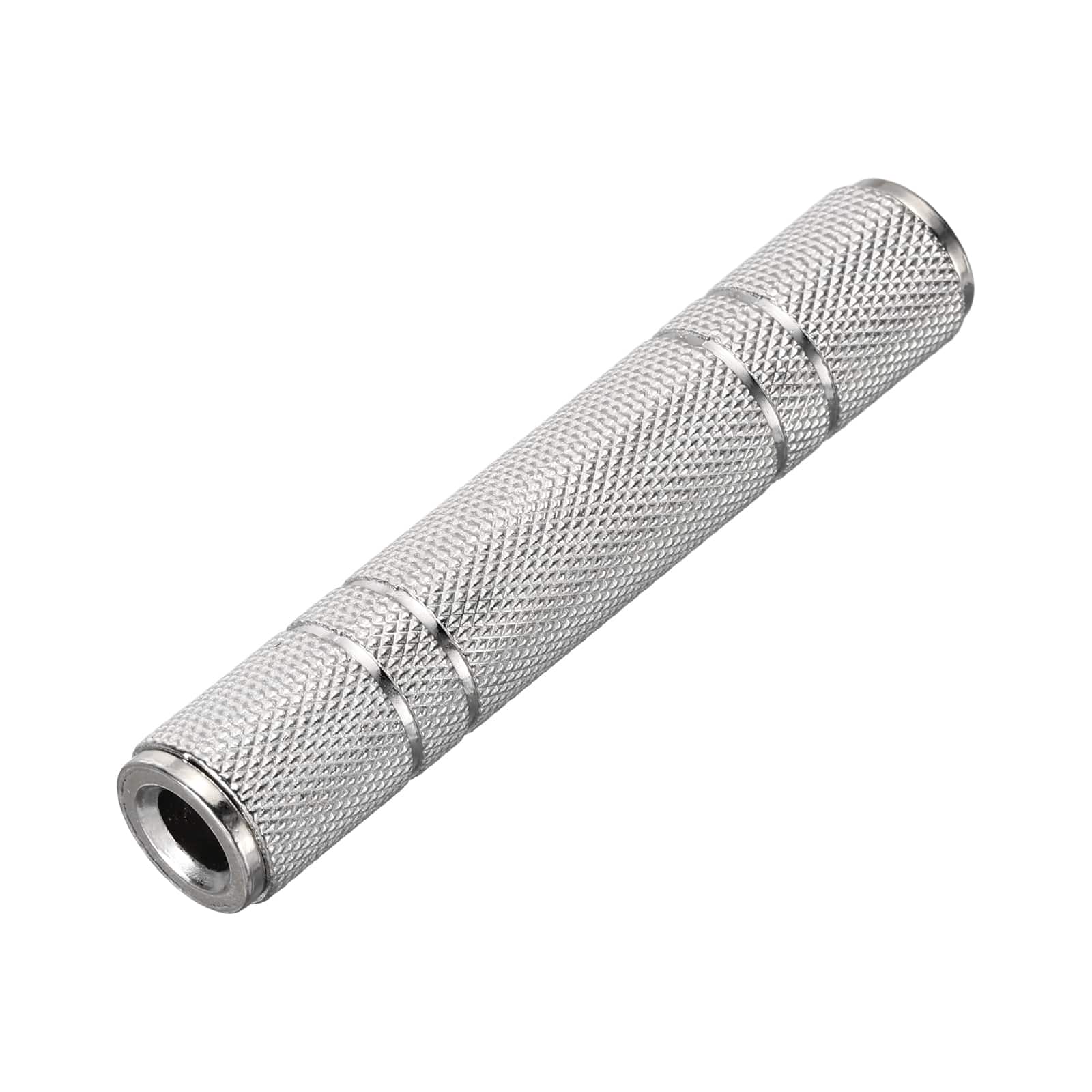 Unique Bargains - 1pc 6.35mm F to F TRS Connector Stereo Zinc Alloy Nickel Adapter for Mics/Guitars/Speakers/pcs Signal Conversion - Silver
