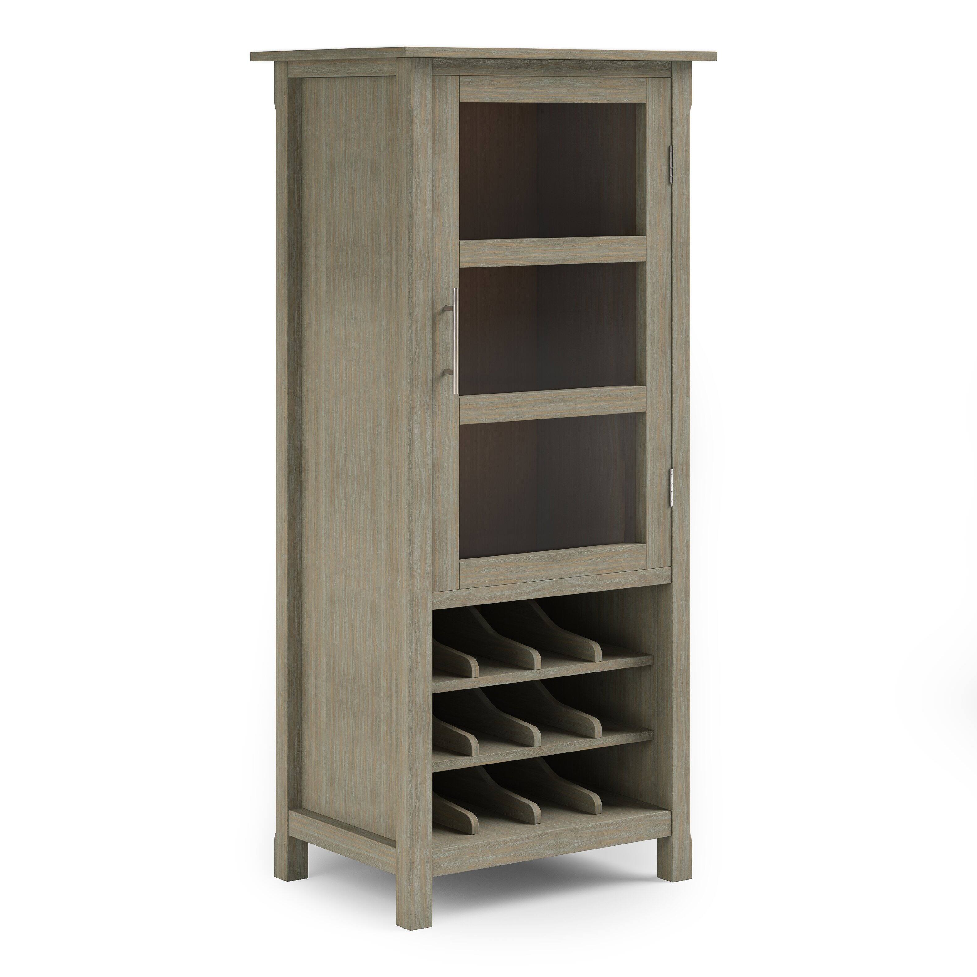 Front. TinyHomie - Avalon - High Storage Wine Rack Cabinet - Distressed Grey.
