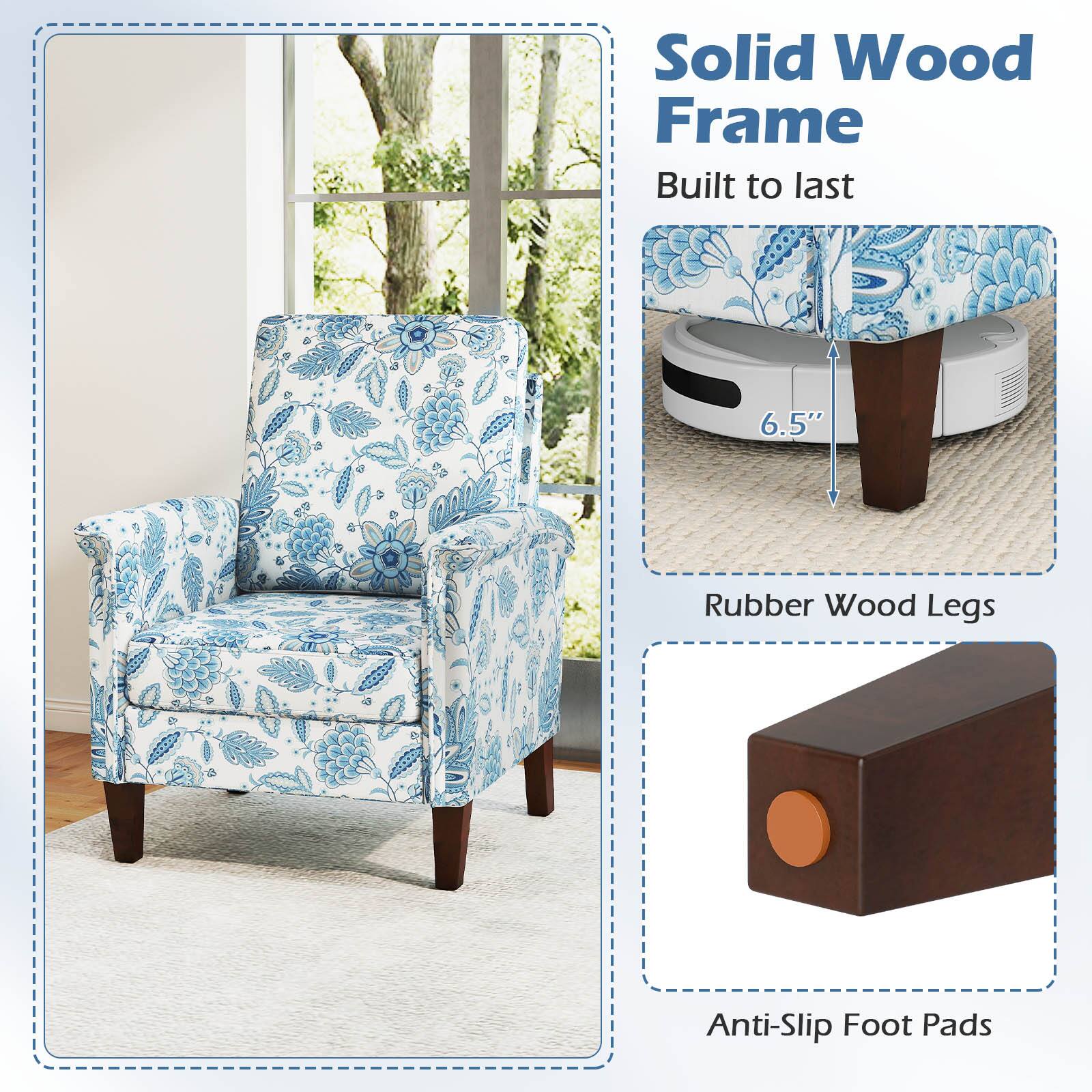 Solid Wood Frame Built to last  
6.5"  
Rubber Wood Legs  
Anti-Slip Foot Pads