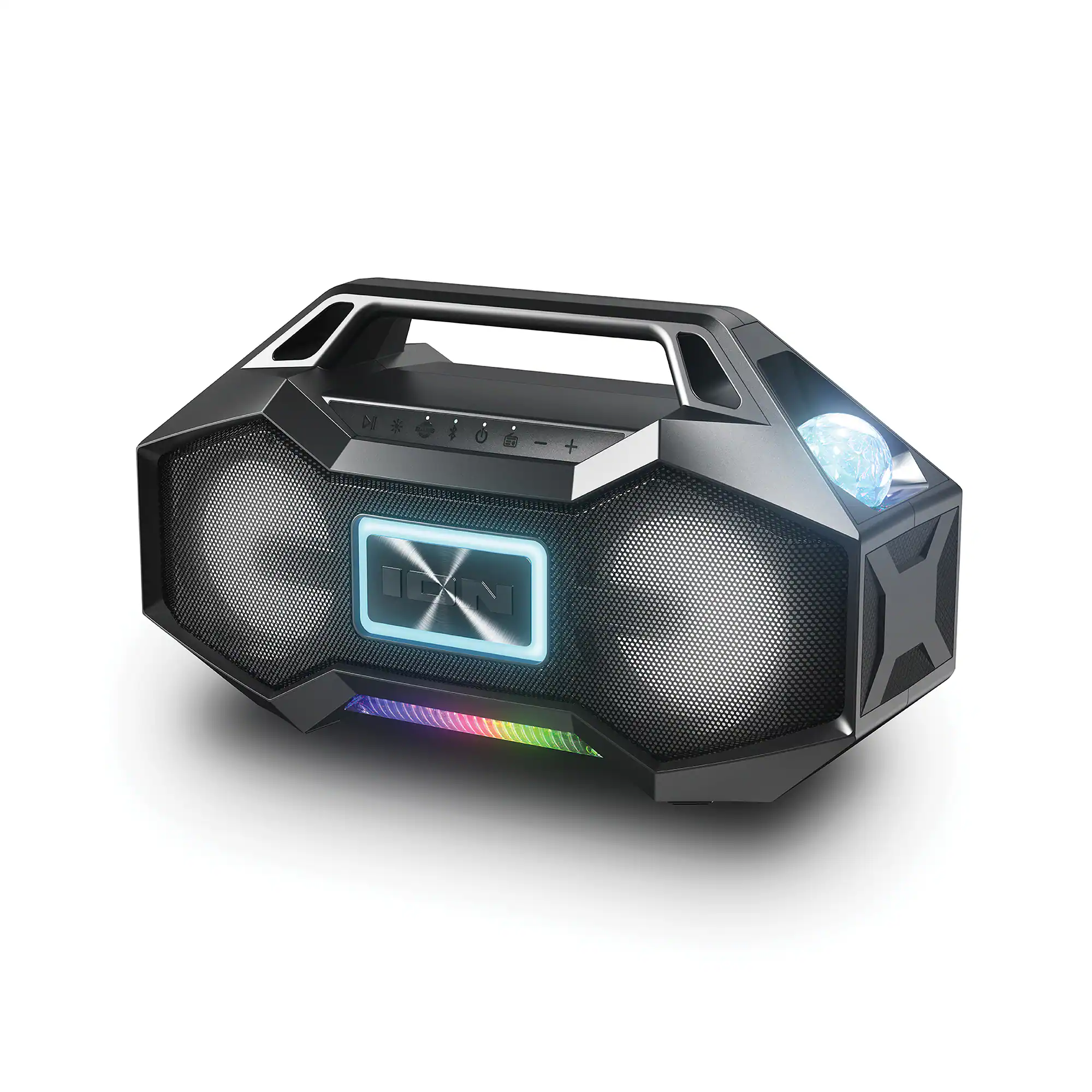 ION Audio - Party Rocker Go high-Power Boombox with Party Starter Lights - Black