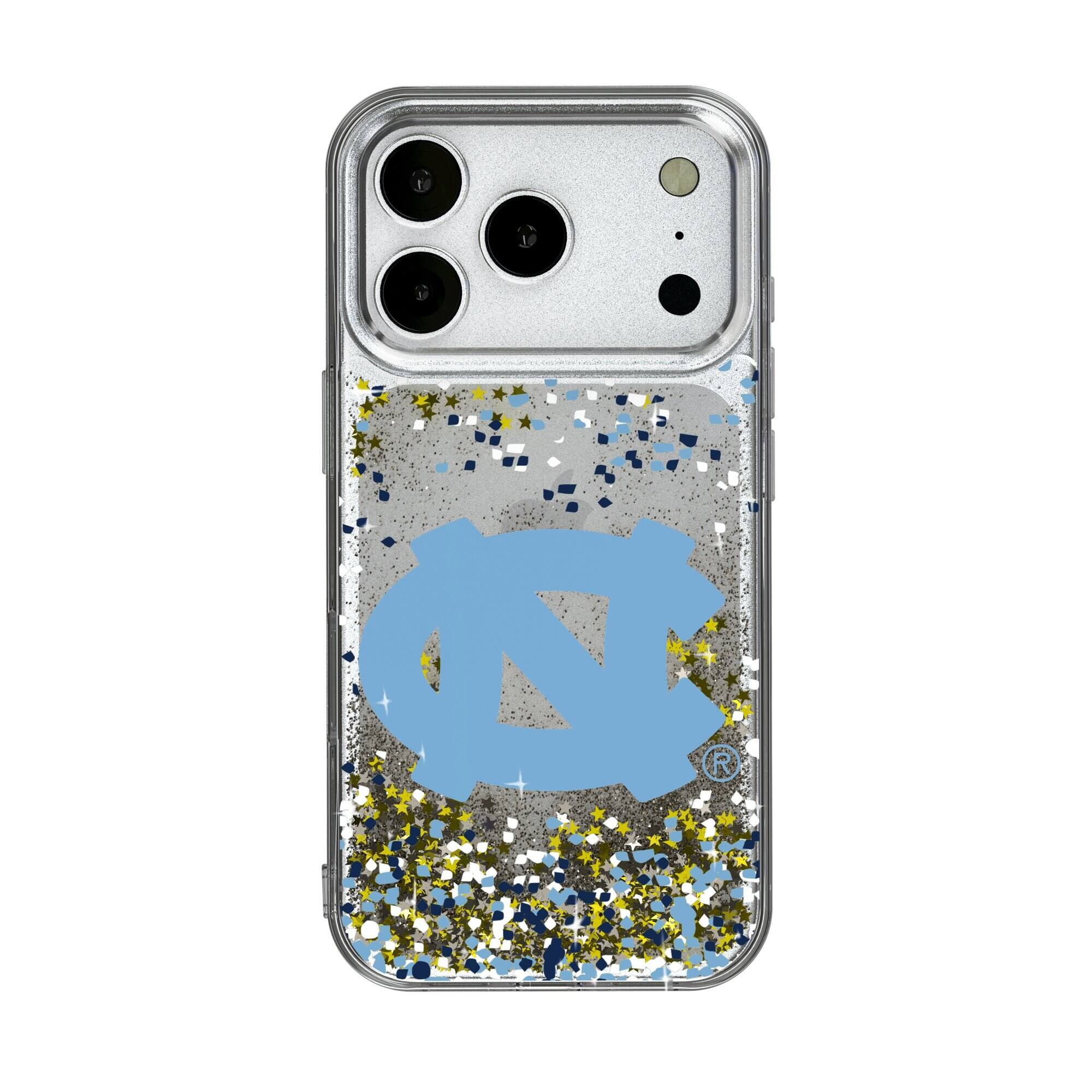 Front. Keyscaper - North Carolina Tar Heels iPhone Glitter Confetti Design Case - 13 - Multicolor.