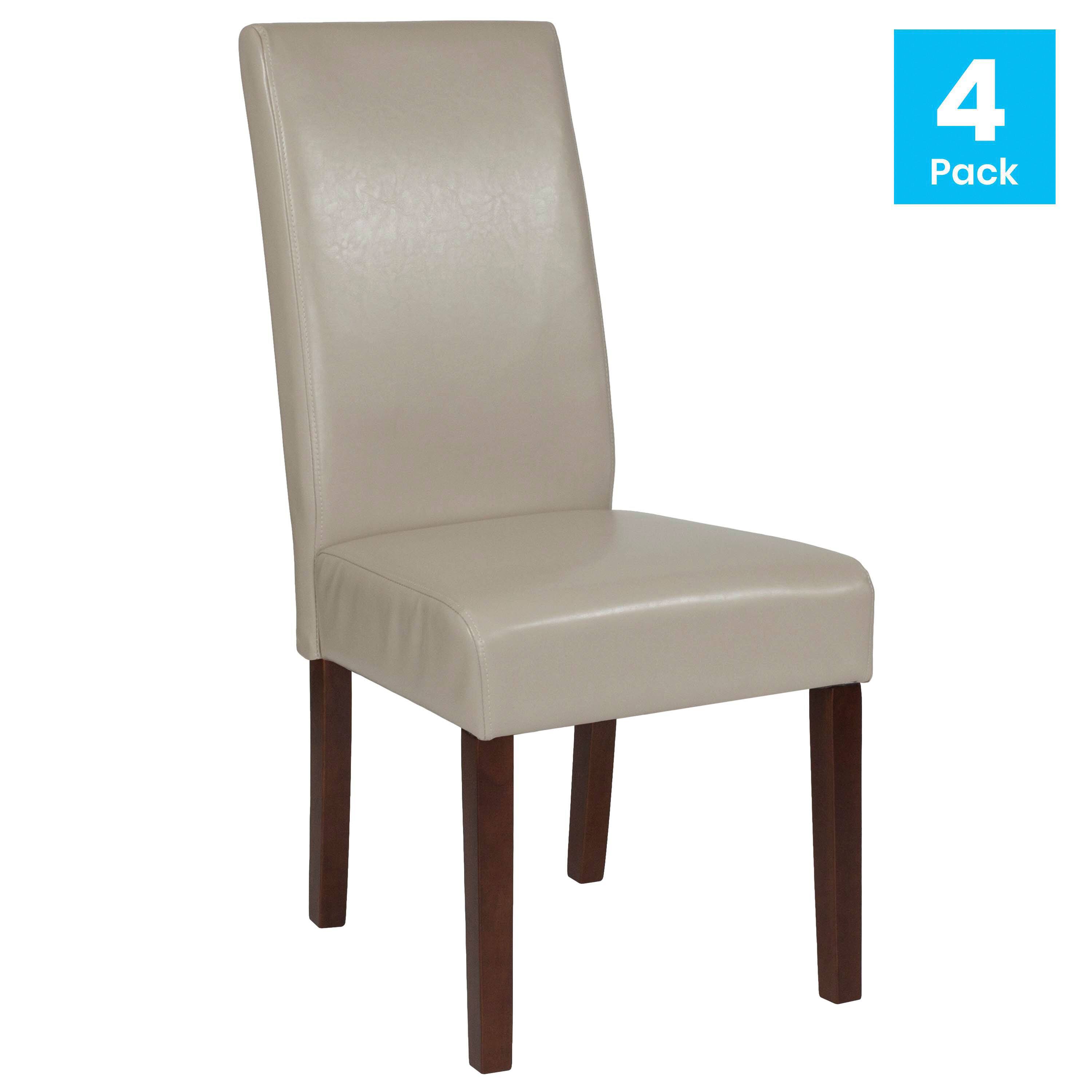 Alt View 2. Emma + Oliver - Mid-Century Parsons Chair and Hardwood Frame for Kitchen, Dining Room & More - Beige Faux Leather.