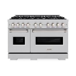 ZLINE - 48 in. Classic Double Oven Gas Range with 8 Burners (CGRS-48) - Stainless Steel